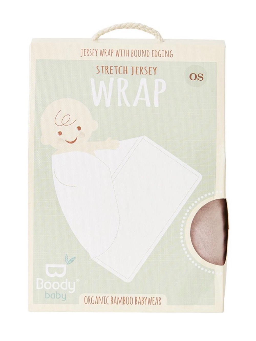 NIB Boody Baby Organic Bamboo Stretch Jersey Blanket wrap in Rose